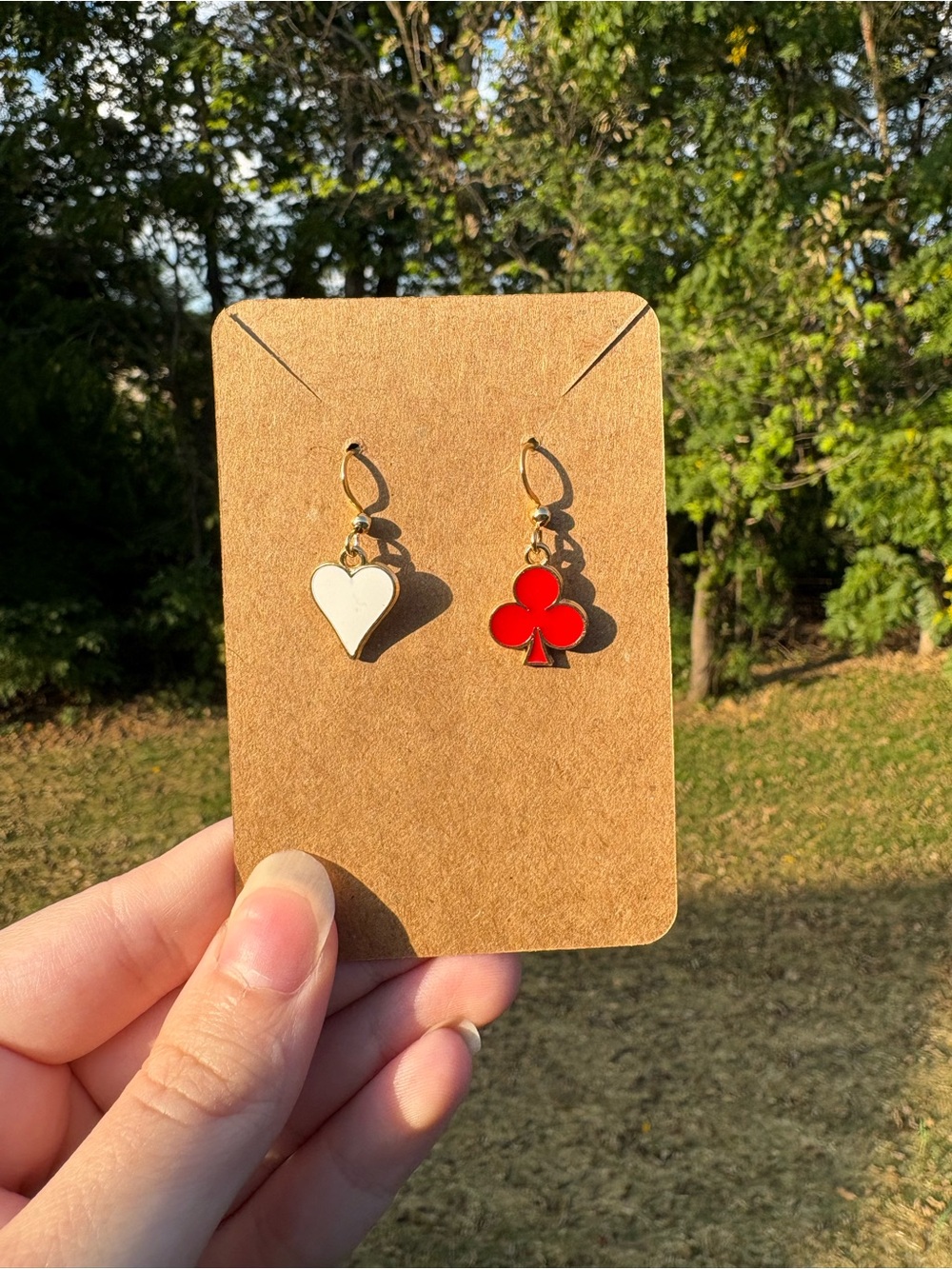 Heart/Club Gold Earrings
